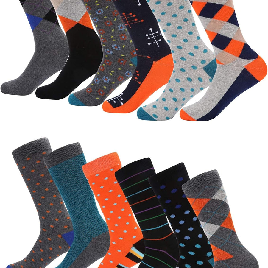 Mio Marino Men'S Dress Socks - Colorful Funky Socks for Men - 12 Pack - Retro Collection - 13-15