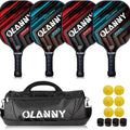 Graphite Pickleball Paddles Set- Premium Rackets Fiber Face & Polymer Honeycomb Core Pickleball Set Includes Pickleball Paddles + Pickleball Balls+ Replacement Soft Grip + 1 Bag