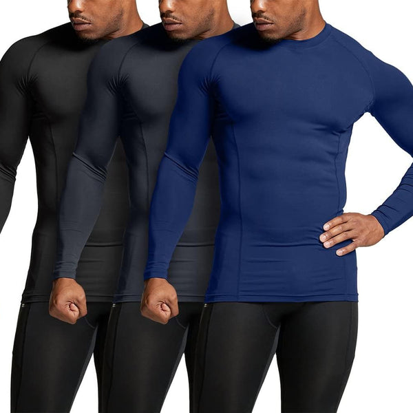Men'S UPF 50+ Long Sleeve Compression Shirts, Water Sports Rash Guard Base Layer, Athletic Workout Shirt
