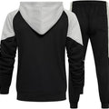 Men'S Hooded Athletic Tracksuit Sweatsuit Long Sleeve Full-Zip Jogging Sweatpants 2 Piece Patchwork Sportsuits