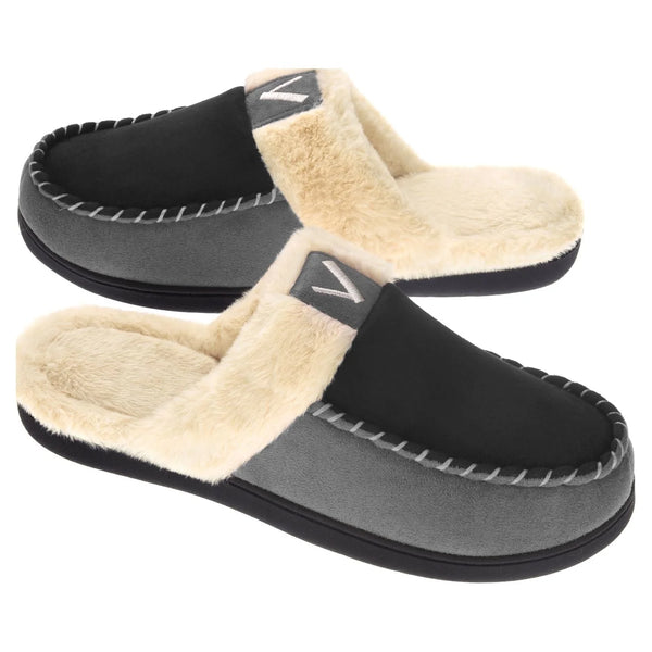 Men'S Scuff Slippers Memory Foam Slip on Shoes Moccasin Style House Shoes Indoor Outdoor