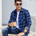 Mens Button down Regular Fit Long Sleeve Casual Flannel Shirts