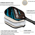 Graphite Pickleball Paddles Set- Premium Rackets Fiber Face & Polymer Honeycomb Core Pickleball Set Includes Pickleball Paddles + Pickleball Balls+ Replacement Soft Grip + 1 Bag