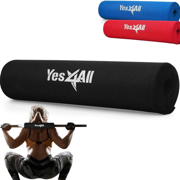 Yes4All Ergonomic Foam Bar Pad, Olympic Barbell Squat & Neck Pad for Squats, Hip Thrusts & Weight Lifting Bar