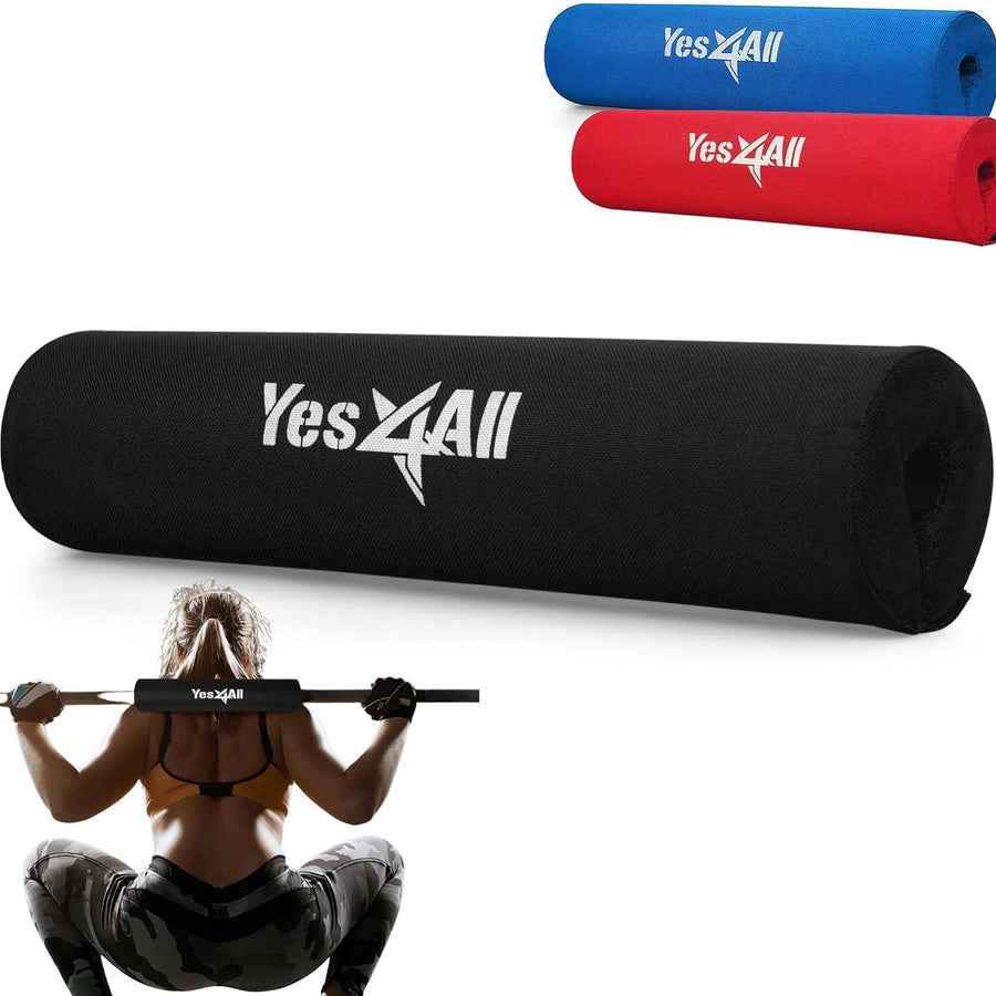 Yes4All Ergonomic Foam Bar Pad, Olympic Barbell Squat & Neck Pad for Squats, Hip Thrusts & Weight Lifting Bar