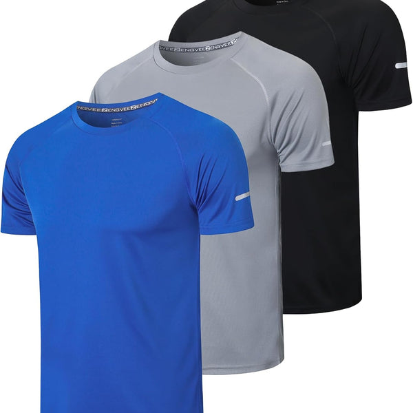 Men'S 1/3 Pack Workout Shirts Quick Dry Mesh Athletic T-Shirts