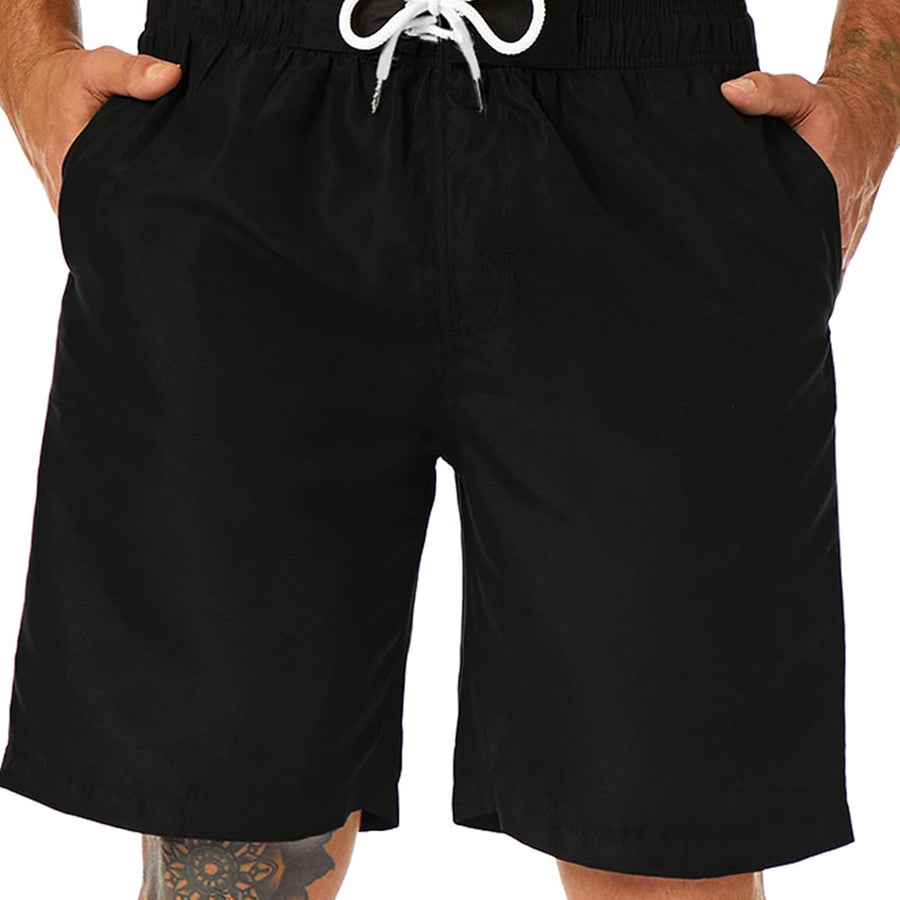 Mens Swim Trunks Long, Quick Dry Boardshorts, 9 Inches Inseam Bathing Suits with Mesh Lining