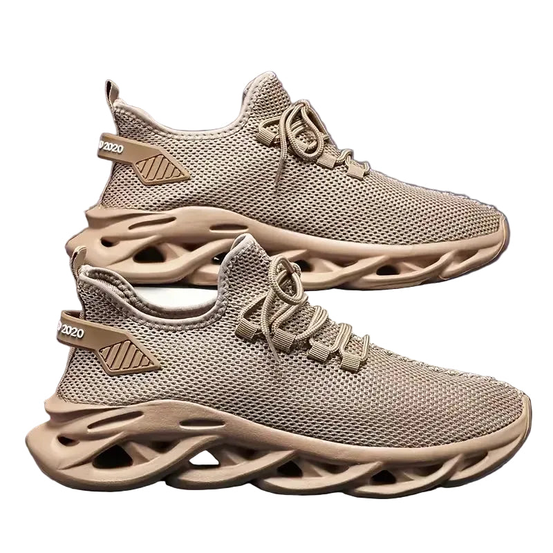 Men Sports Running Black Jogging Shoes Casual Sneakers Brown Outdoor Breathable Mesh Women Light Shock-Absorption Black Tennis