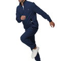Men'S Tracksuits Sweatsuits for Men Set Track Suits 2 Piece Casual Athletic Jogging Warm up Full Zip Sweat Suits Navy 2XL
