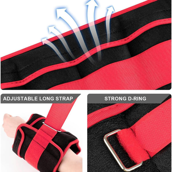 Adjustable Ankle Weights 1-3/4/5/6/8/10/12/15/20 LBS Pair with Removable Weight for Jogging, Gymnastics, Aerobics, Physical Therapy