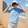 Summer Cotton T Shirts Men 2025 Simple O Neck Stretch Solid New Tops Clothing Casual Tshirt Man Streetwear Cool Tee Shirts