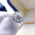 100% Moissanite Rings 1CT 2CT 3CT Brilliant Diamond Halo Engagement Rings for Women Girls Promise Gift Sterling Silver Jewelry