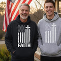 Cross Hoodie Men Christian USA Flag Faith Patriotic Pullover