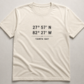 Tampa Bay Coordinates Tee - Cream, 27 57N 82 27W